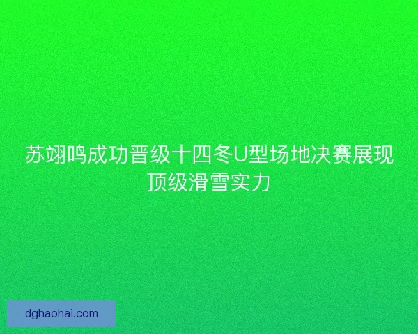 苏翊鸣成功晋级十四冬U型场地决赛展现顶级滑雪实力